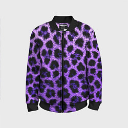 Бомбер детский Леопардовый фиолетовый, цвет: 3D-черный