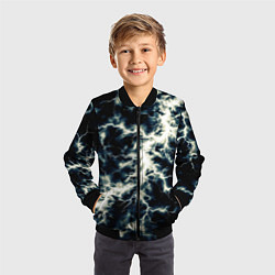 Бомбер детский Чёрно-синий разряд абстракция, цвет: 3D-черный — фото 2