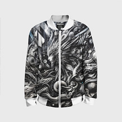 Бомбер детский Abstraction cyber pattern - ai art fantasy, цвет: 3D-белый