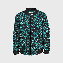 Бомбер детский Голубые неоновые крапинки, цвет: 3D-черный