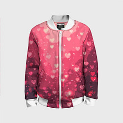 Детский бомбер Розовый с сердечками паттерн