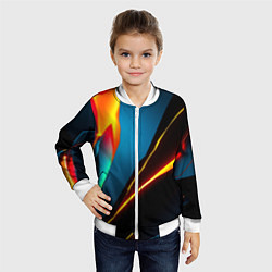 Бомбер детский Multicoloured neon, цвет: 3D-белый — фото 2