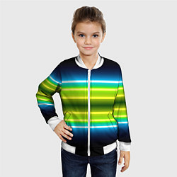 Бомбер детский Neon multicolored lines, цвет: 3D-белый — фото 2