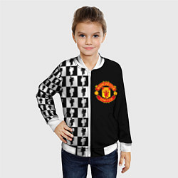 Бомбер детский Манчестер Юнайтед текстура люди, цвет: 3D-белый — фото 2