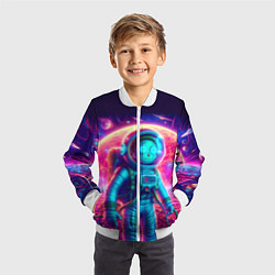 Бомбер детский Морти в одиночестве на неоновой планете, цвет: 3D-белый — фото 2