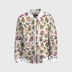 Детский бомбер Новогодний паттерн
