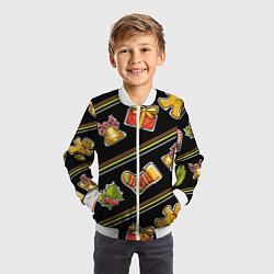 Бомбер детский Рождественский дух, цвет: 3D-белый — фото 2