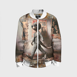 Бомбер детский Пришелец в костюме в полосочку, цвет: 3D-белый