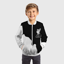 Бомбер детский Ливерпуль краски разводы, цвет: 3D-белый — фото 2