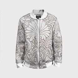Бомбер детский Вензельные цветы, цвет: 3D-белый