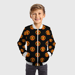 Бомбер детский Manchester United Pattern, цвет: 3D-белый — фото 2