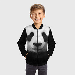 Бомбер детский Взгляд панды, цвет: 3D-черный — фото 2