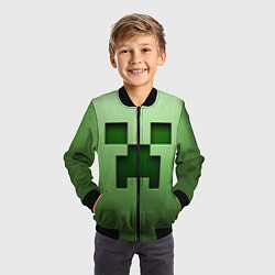 Бомбер детский Creeper Face, цвет: 3D-черный — фото 2