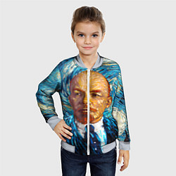Бомбер детский Ленин Ван Гога, цвет: 3D-серый — фото 2