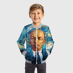 Бомбер детский Ленин Ван Гога, цвет: 3D-серый — фото 2