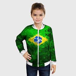 Бомбер детский Бразилия, цвет: 3D-белый — фото 2