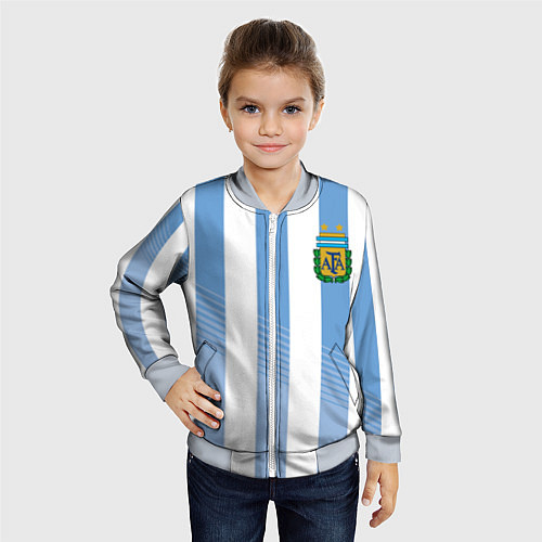 Детский бомбер Сборная Аргентины: ЧМ-2018 / 3D-Серый – фото 4