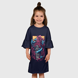 Платье клеш для девочки Octopus, цвет: 3D-принт — фото 2