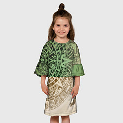 Платье клеш для девочки Народ Майя 2, цвет: 3D-принт — фото 2