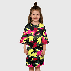Платье клеш для девочки Камуфляж: контраст цветов, цвет: 3D-принт — фото 2