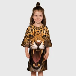 Платье клеш для девочки Ярость леопарда, цвет: 3D-принт — фото 2