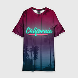 Платье клеш для девочки California, цвет: 3D-принт