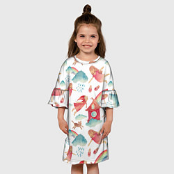 Платье клеш для девочки Фэшн 7, цвет: 3D-принт — фото 2