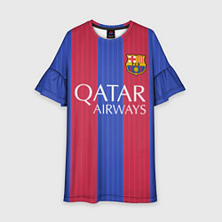 Платье клеш для девочки FCB Messi: Qatar Airways, цвет: 3D-принт