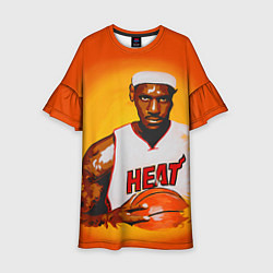 Платье клеш для девочки LeBron James: Heat, цвет: 3D-принт