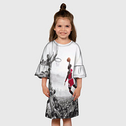 Платье клеш для девочки Michael Jordan NBA, цвет: 3D-принт — фото 2