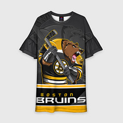 Платье клеш для девочки Boston Bruins, цвет: 3D-принт