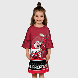 Платье клеш для девочки Carolina Hurricanes, цвет: 3D-принт — фото 2