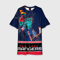 Платье клеш для девочки New York Rangers, цвет: 3D-принт