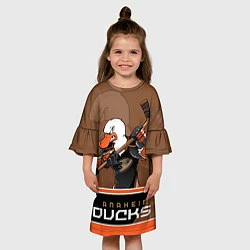 Платье клеш для девочки Anaheim Ducks, цвет: 3D-принт — фото 2