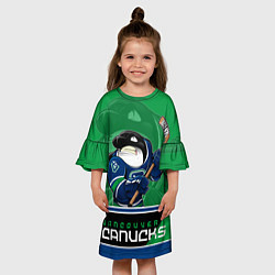 Платье клеш для девочки Vancouver Canucks, цвет: 3D-принт — фото 2