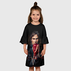 Платье клеш для девочки Damon Salvatore V3, цвет: 3D-принт — фото 2