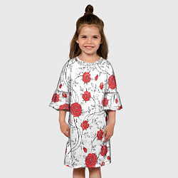 Платье клеш для девочки Плетение из розочек, цвет: 3D-принт — фото 2