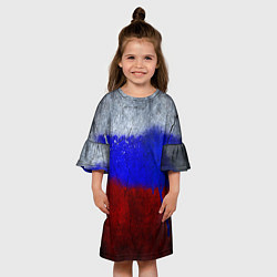 Платье клеш для девочки Русский триколор, цвет: 3D-принт — фото 2