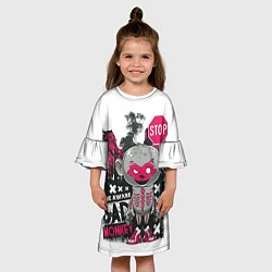 Платье клеш для девочки Плохиш, цвет: 3D-принт — фото 2