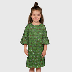 Платье клеш для девочки Грустные лягушки, цвет: 3D-принт — фото 2
