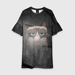 Платье клеш для девочки Grumpy Cat, цвет: 3D-принт