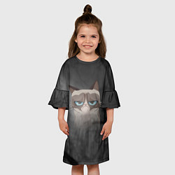 Платье клеш для девочки Grumpy Cat, цвет: 3D-принт — фото 2