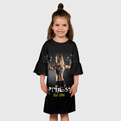 Платье клеш для девочки Fitness for life, цвет: 3D-принт — фото 2