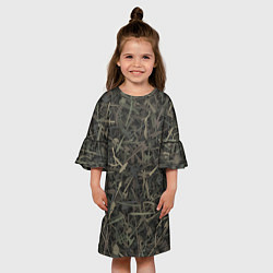 Платье клеш для девочки Камуфляж с холодным оружием, цвет: 3D-принт — фото 2