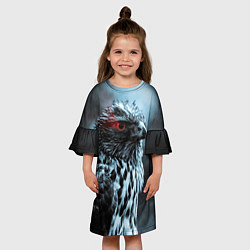 Платье клеш для девочки Ночной орёл, цвет: 3D-принт — фото 2