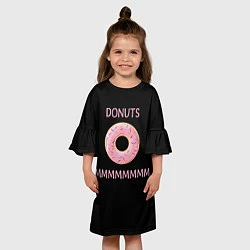 Платье клеш для девочки Donuts, цвет: 3D-принт — фото 2