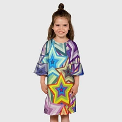 Платье клеш для девочки Звездопад, цвет: 3D-принт — фото 2