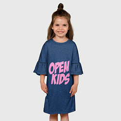 Платье клеш для девочки Open kids, цвет: 3D-принт — фото 2