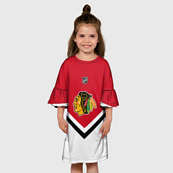 Платье клеш для девочки NHL: Chicago Blackhawks, цвет: 3D-принт — фото 2