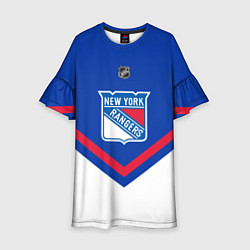 Платье клеш для девочки NHL: New York Rangers, цвет: 3D-принт